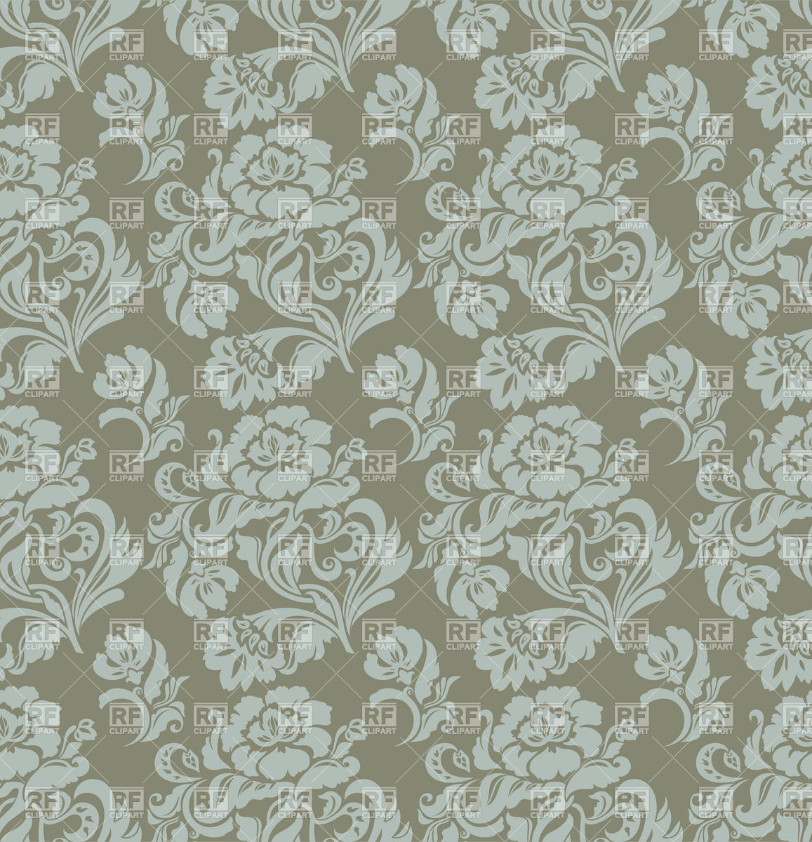 Free Download Seamless Gray Floral Victorian Wallpaper