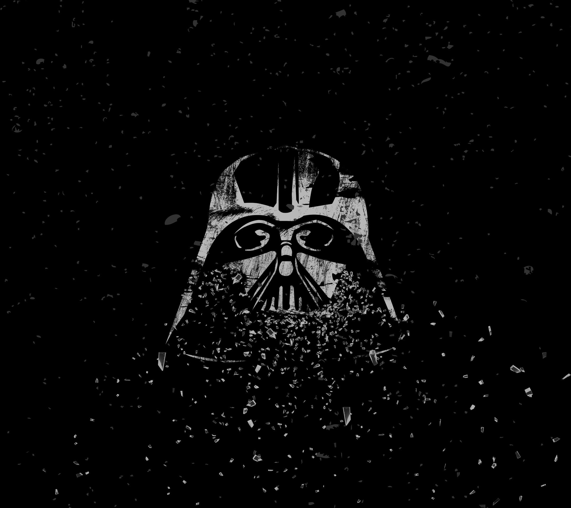 Darth Vader Braking Into Small Pieces Of Glass Mobile Wallpaper