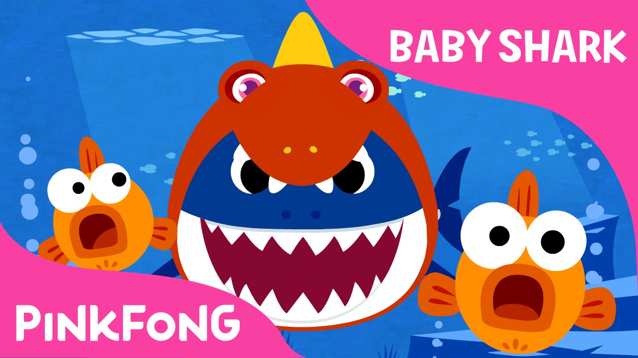 Baby Shark Wearing A Dinosaur Costume Animal Songs