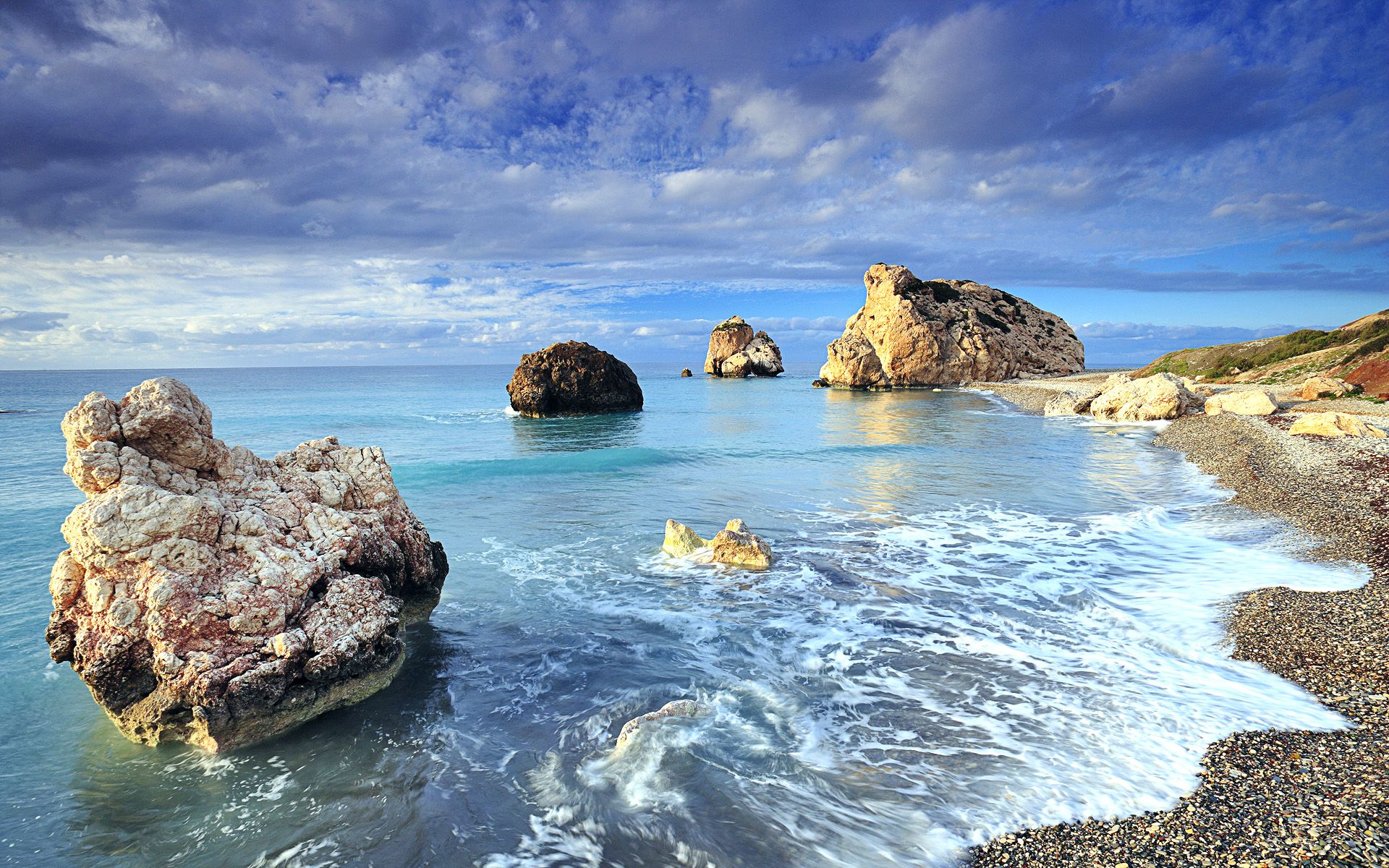 Sunny Shores Cyprus Wide Desktop Background HD Wallpaper Cia