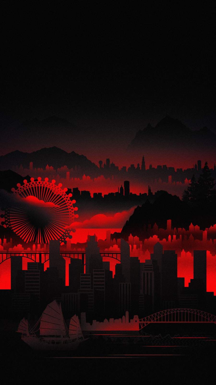 Red City iPhone Wallpaper