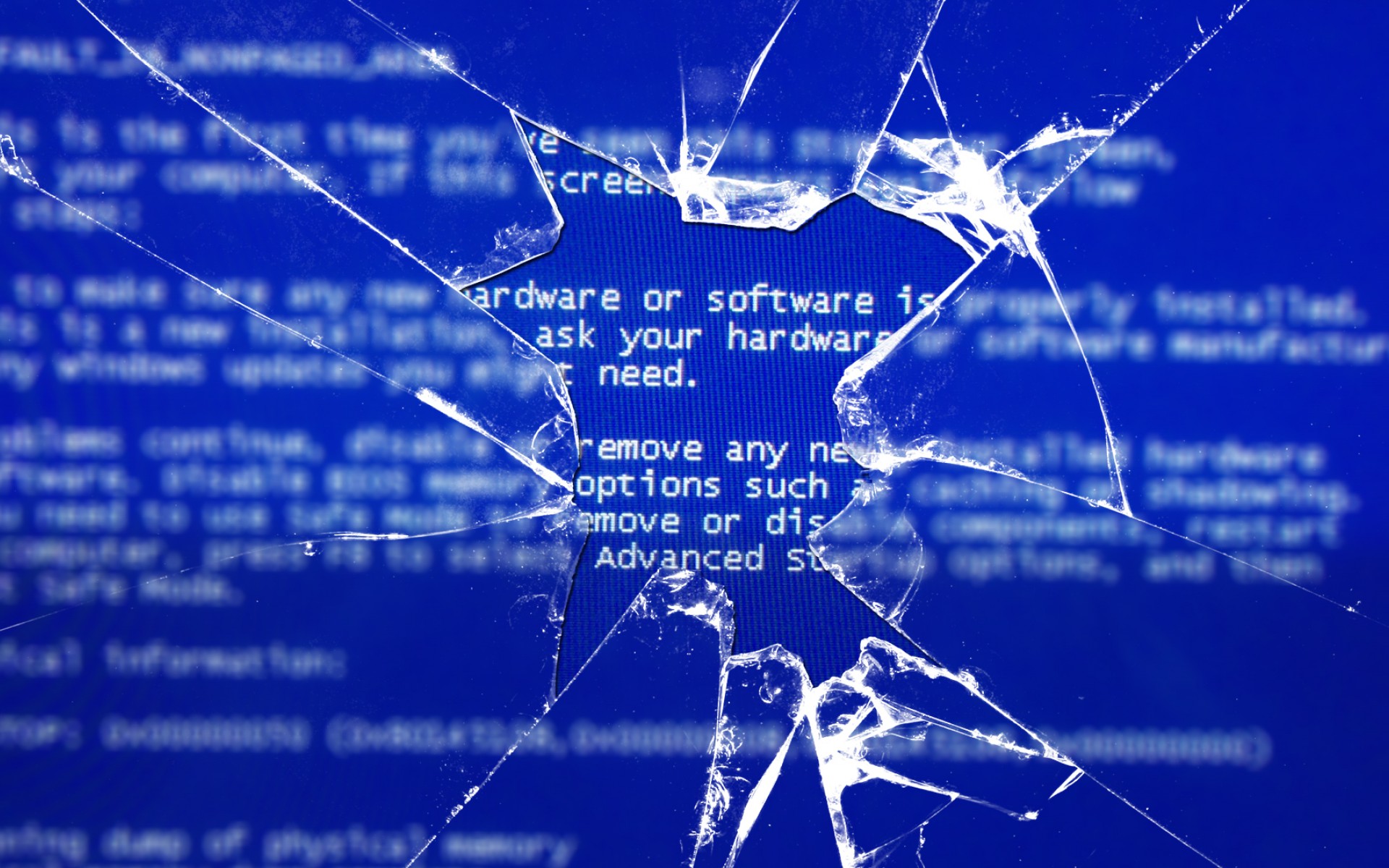 Broken Error Windows Death Screen Glass Jpg