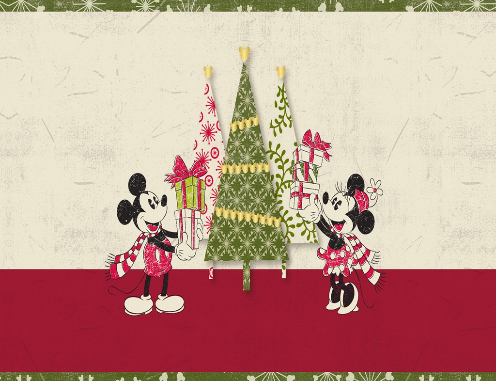 Retro Disney Christmas iPad Wallpaper