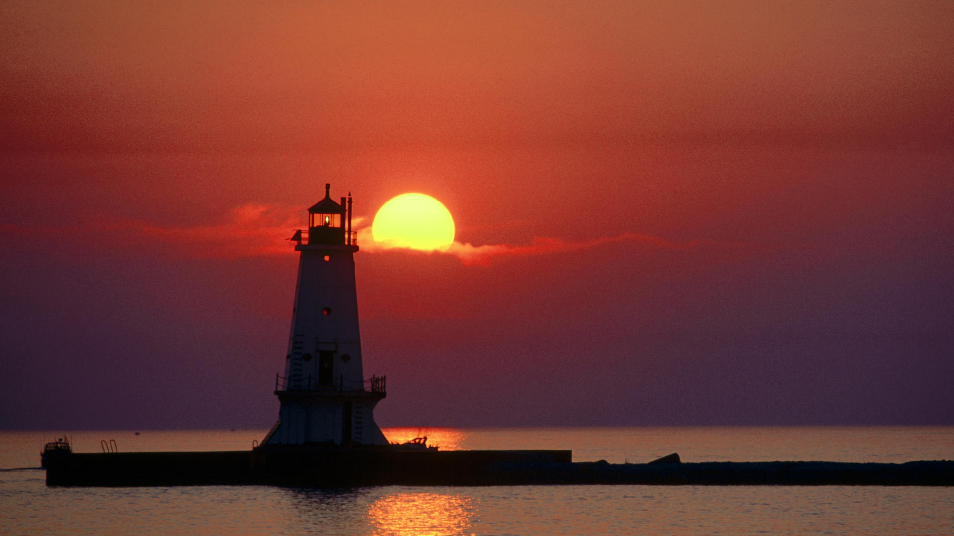 Background Lighthouse Sunset