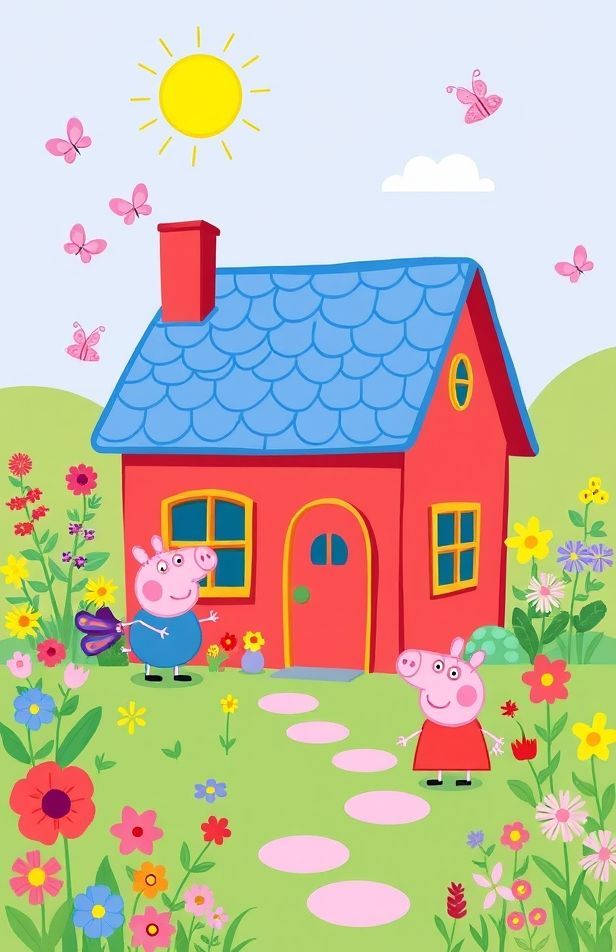 Peppa Pig House HD Wallpaper