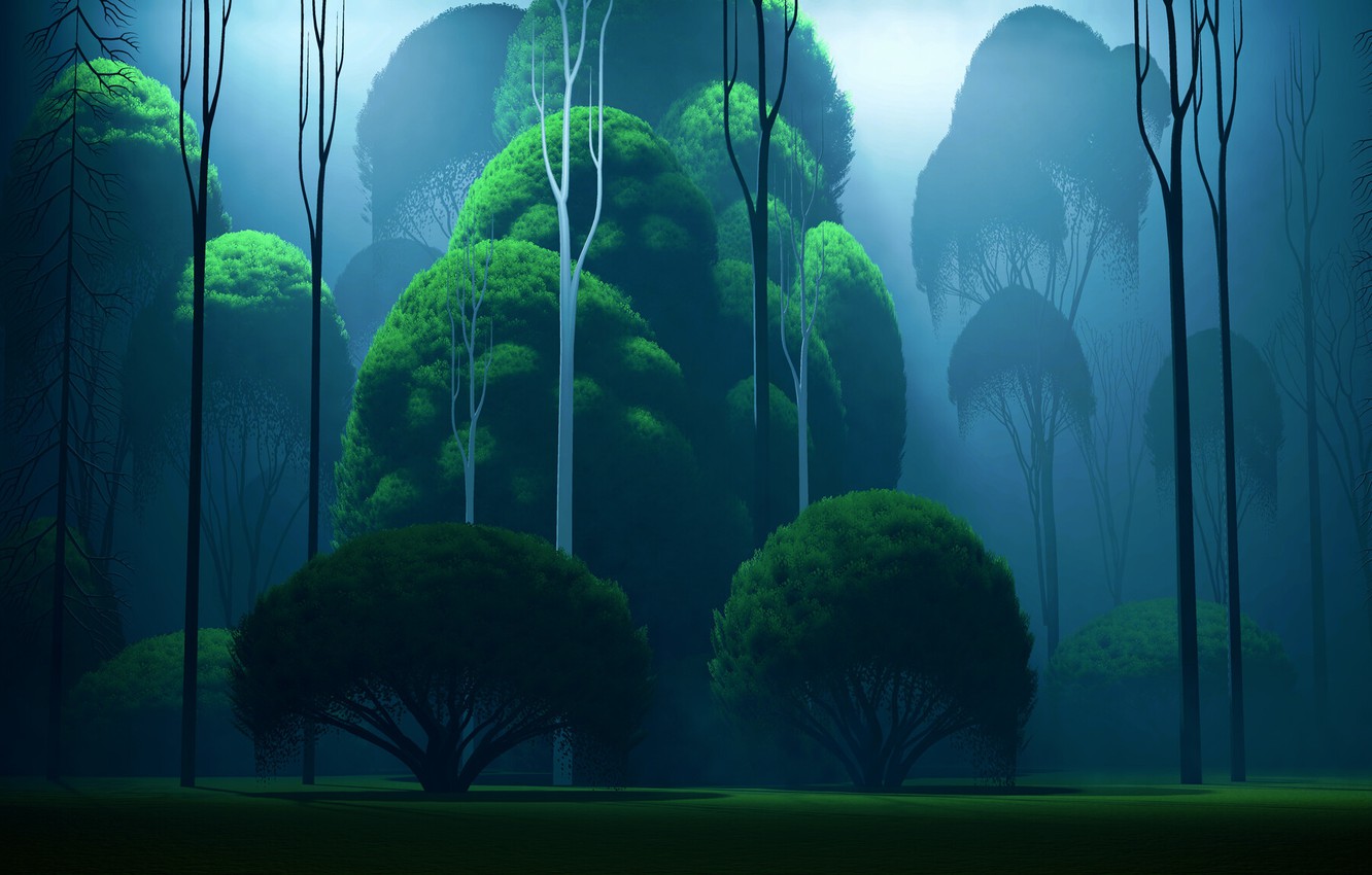 Wallpaper Greens Nature Trees Forest Background Render