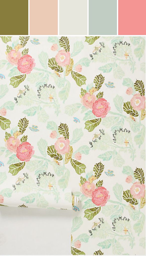Watercolor Peony Wallpaper Designed By Anthropologie Via Stylyze