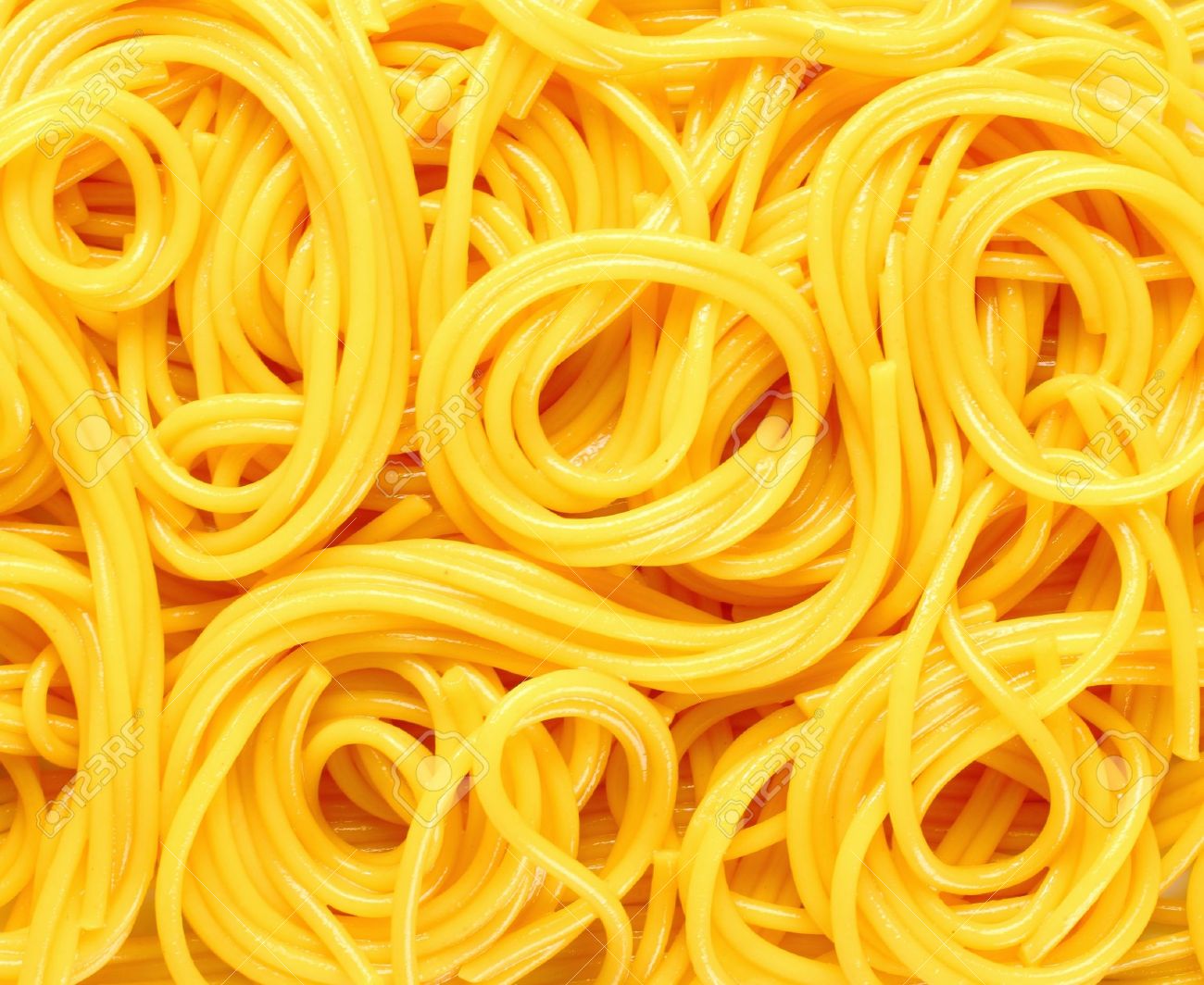 Closeup Abstract Background Of Coiled Strands Spaghetti Pasta