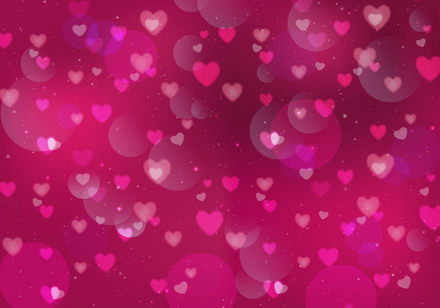 Pink Hearts Bokeh Background Vector Graphic Luminosity