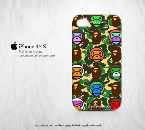 BAPE Baby Milo Pattern Wallpaper iPhone 44S Hardshell Case Dalmanaz