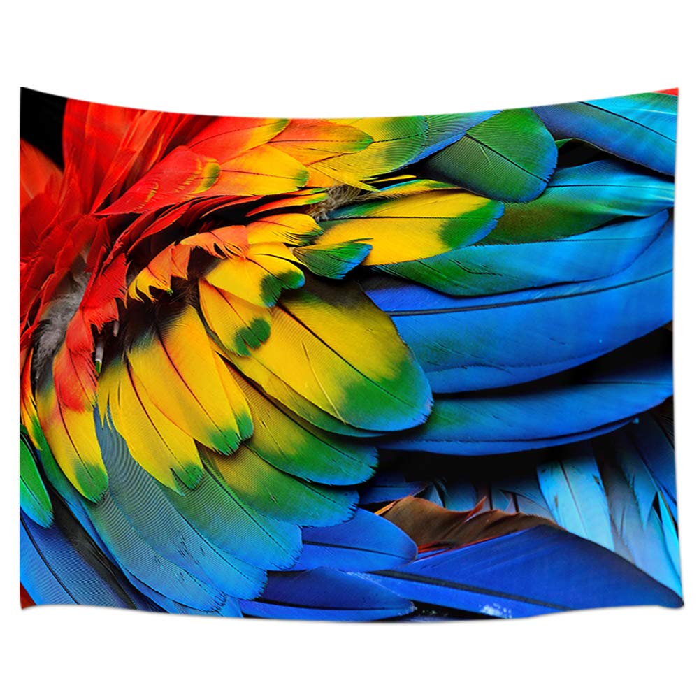 Amazon Jawo Bird Tapestry Bright Colorful Parrot Feather