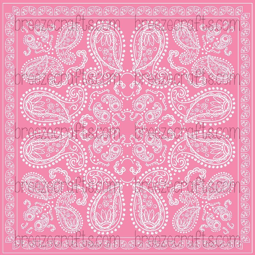 Pink Bandana Patterned Vinyl Sheet Breast Cancer Awareness