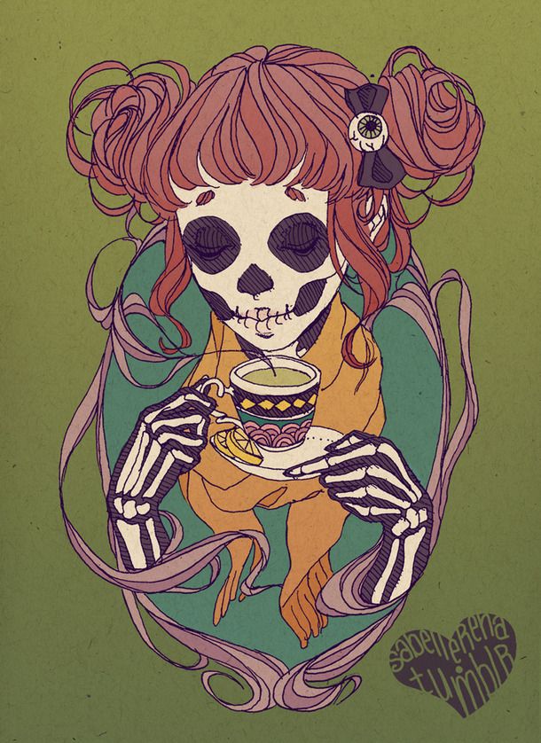 Girl Drinking Tea Art Wallpaper Teahub Io