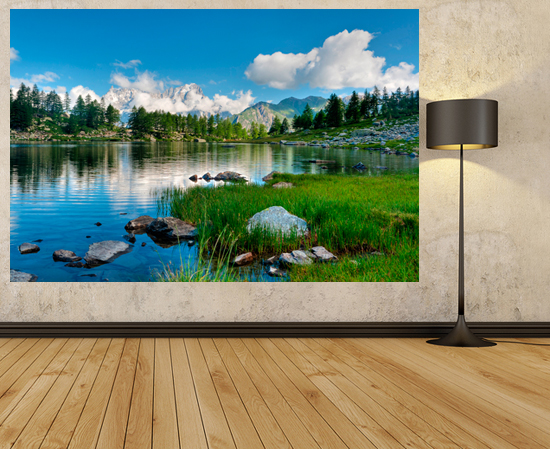 Landscape In Italy Lakeside Photo Wallpaper Mural Home Poster