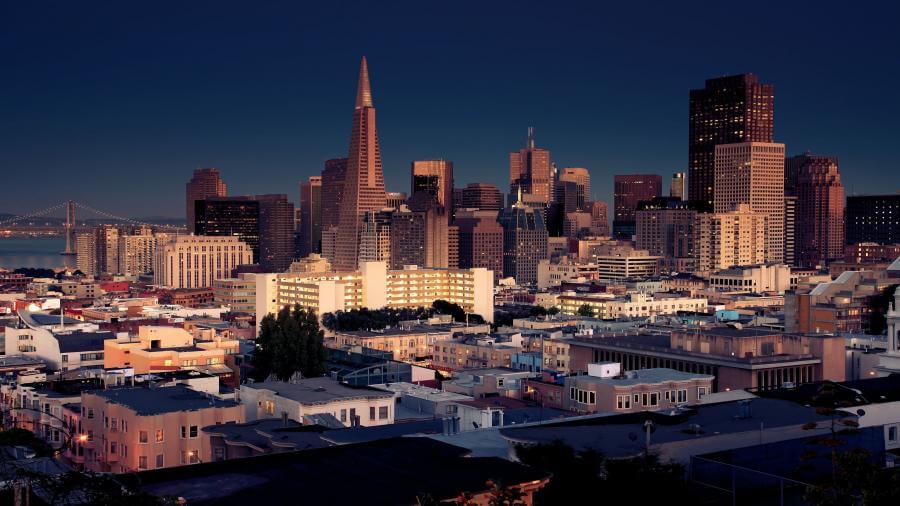 San Francisco California Night Skyline 4k Wallpaper