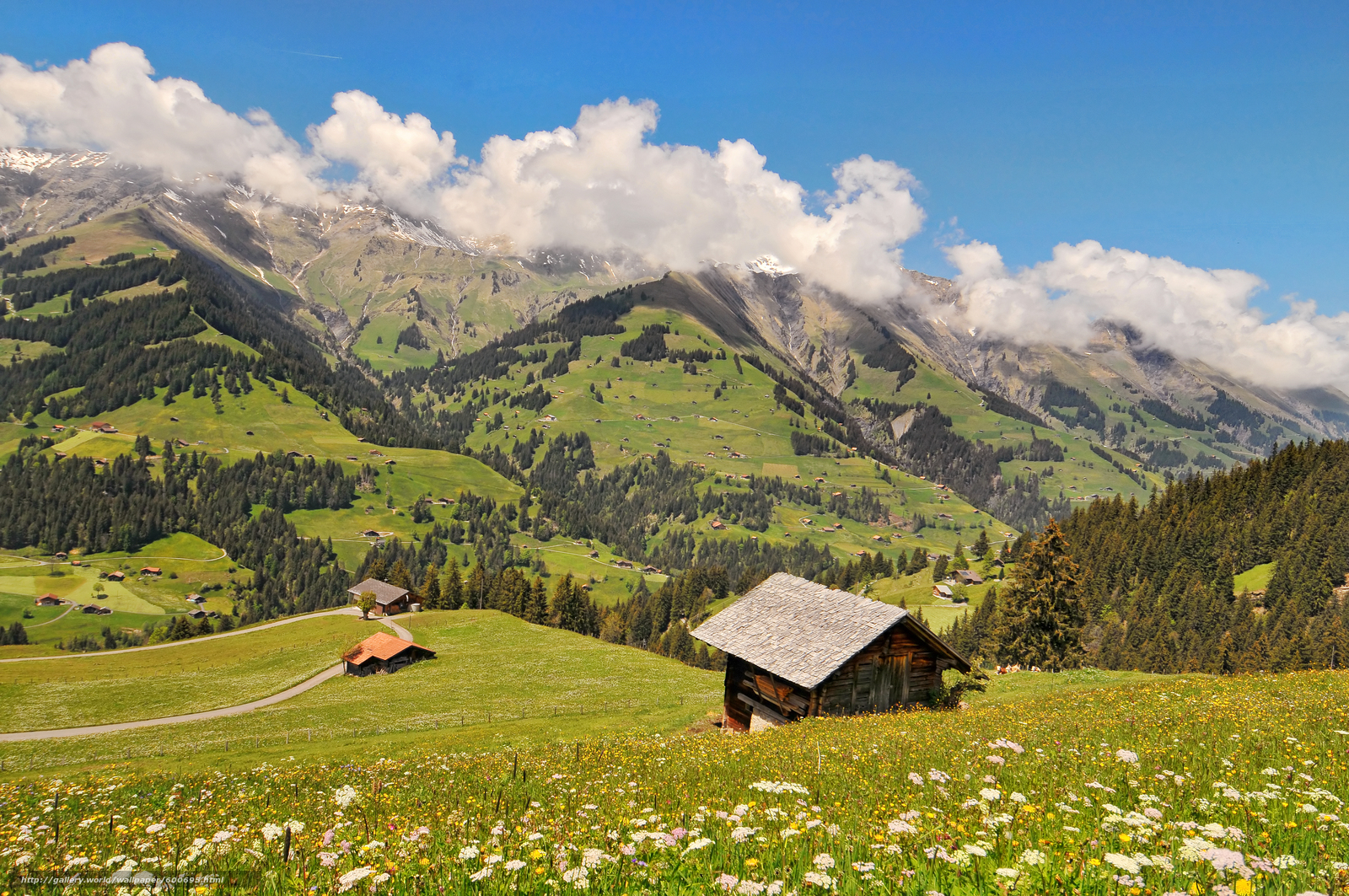 Wallpaper Berner Oberland Switzerland Mountains Hills