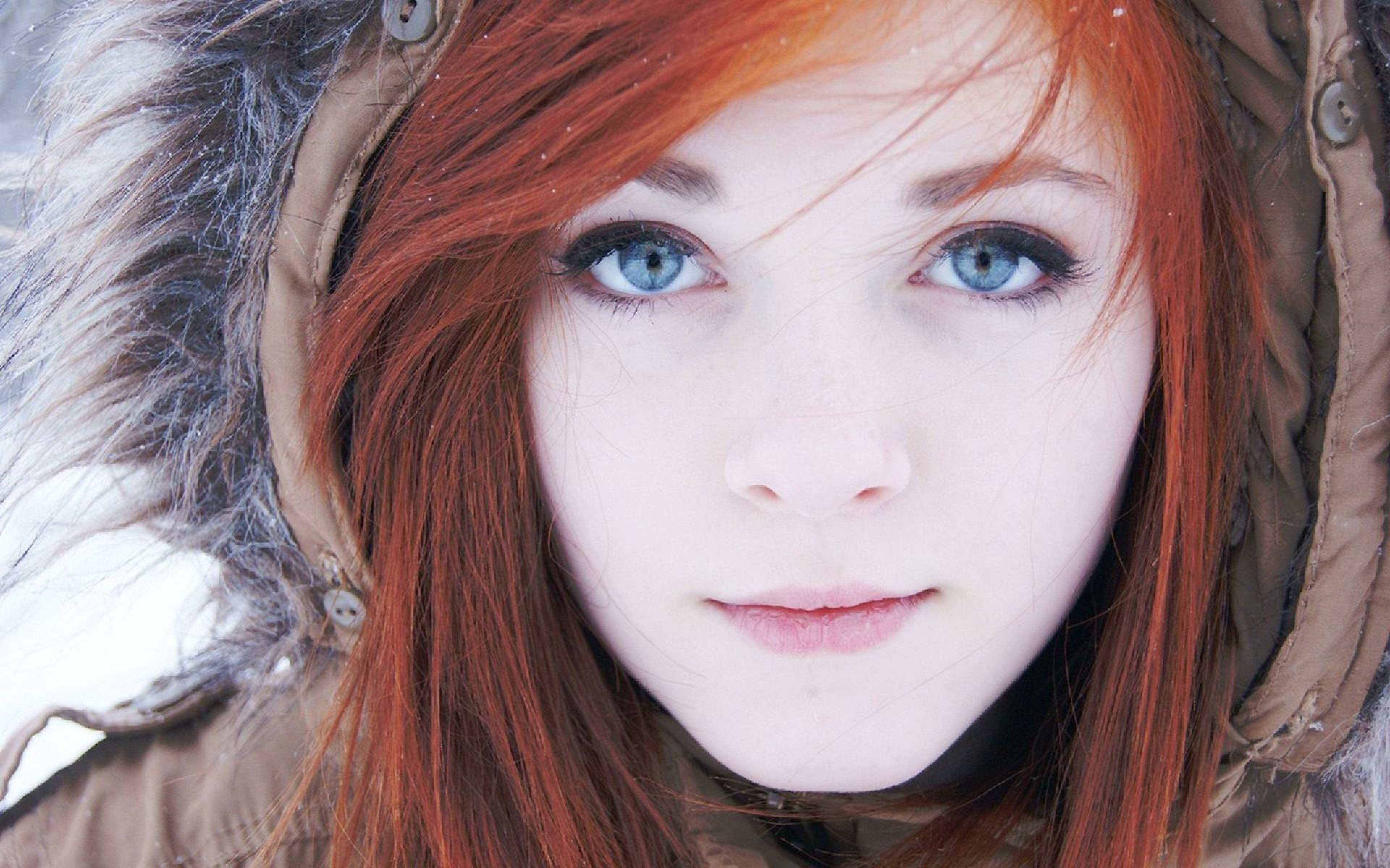 Beautiful Blue Eyes Red Head Girl 4k Wallpaper HD Girls Image