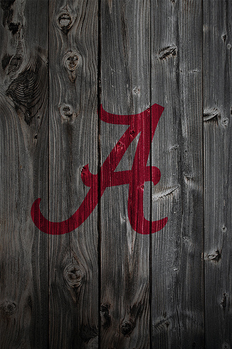 Alabama Crimson Tide Alternate Logo Wood iPhone Background a
