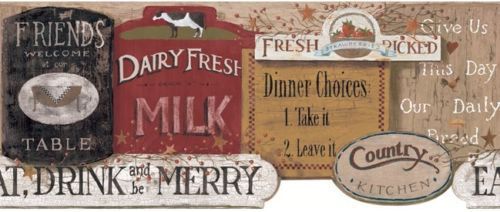 Wallpaper Border By York Kitchen Signs Country Kitchens And
