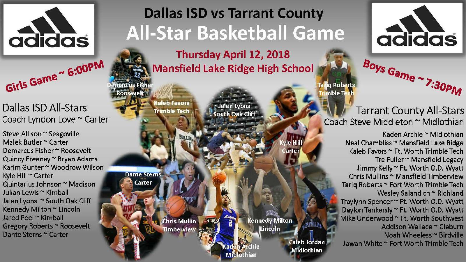 Dallas Isd Vs Tarrant County All Star Basketball Games Are Set