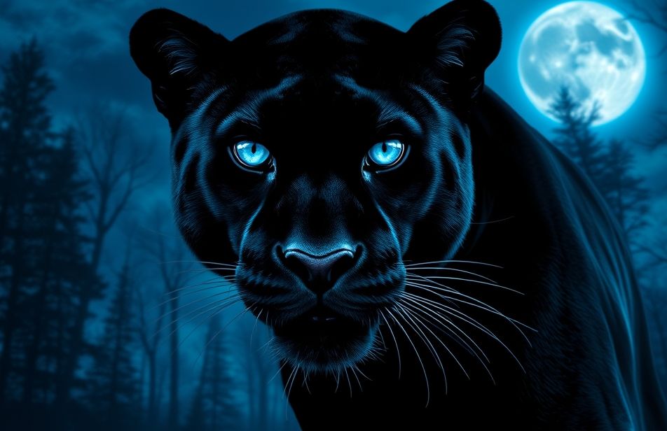 Black Panther Blue Eyes Wallpaper