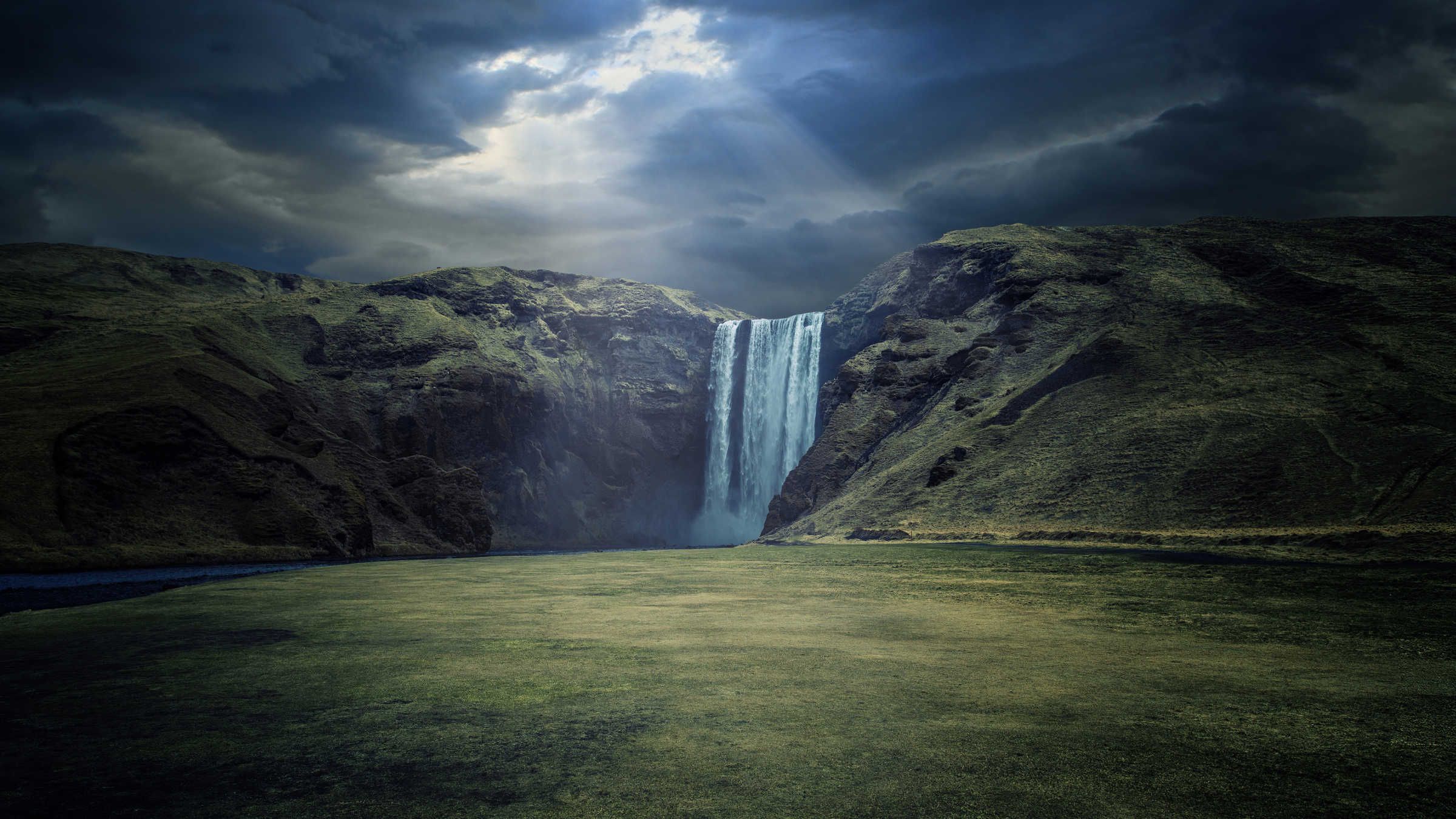 Dramatic Waterfall Landscape in 4K