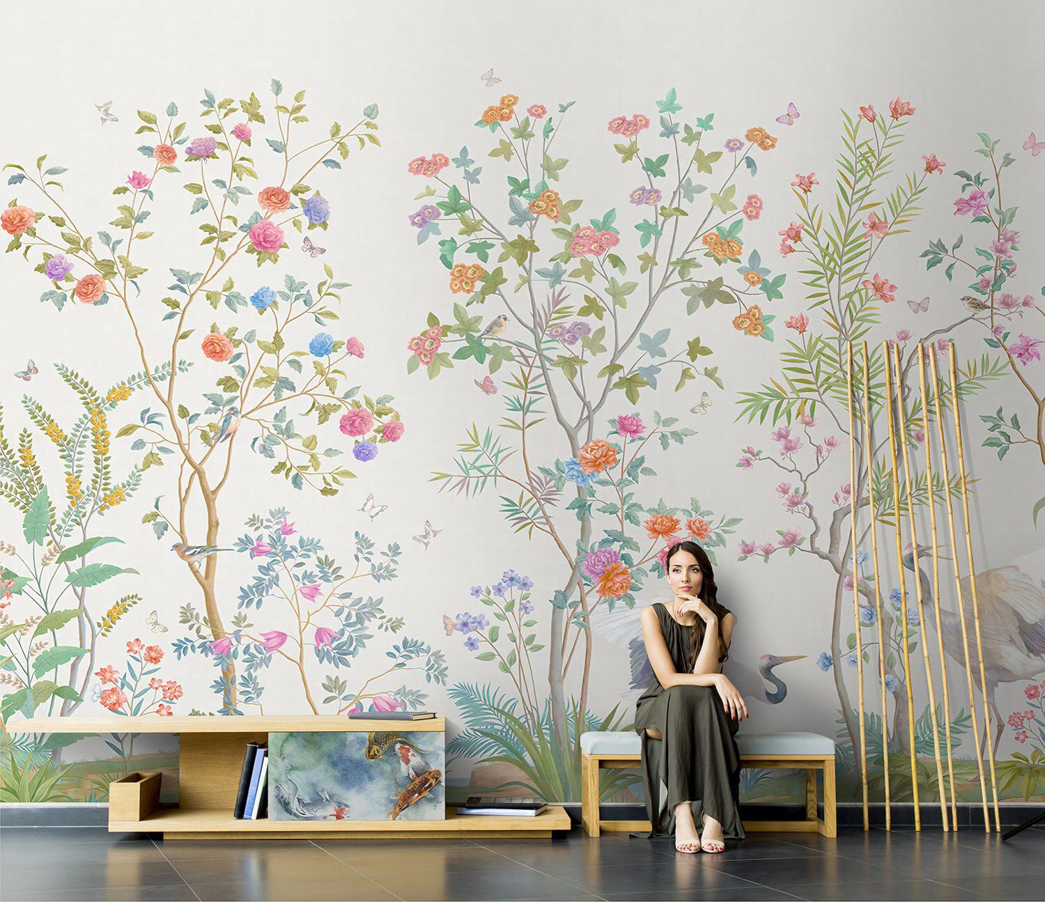 Chinoiserie Mural Wallpaper Repeat Home Decor Wall Murals