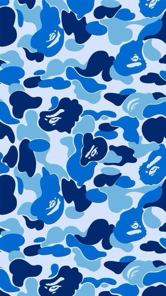 Bape Camo Blue Wallpaper In iPhone