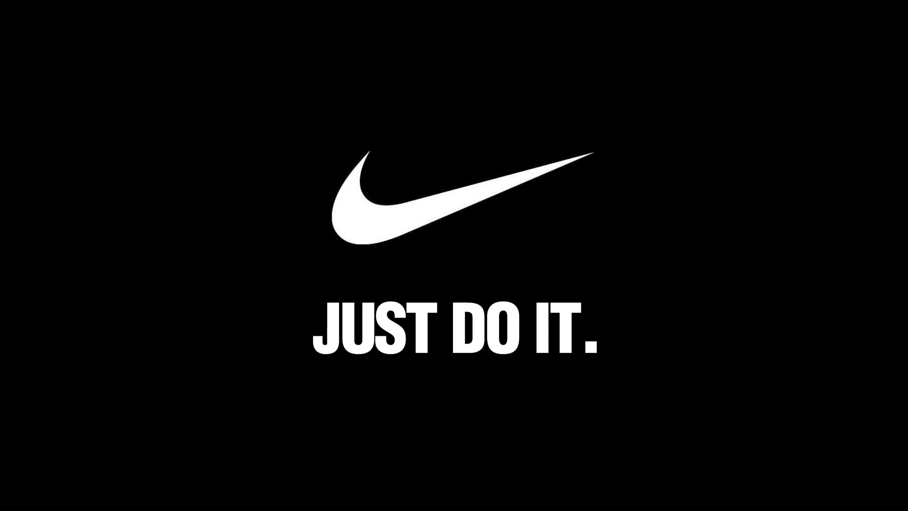 Nike Just Do It White Logo on Black Background