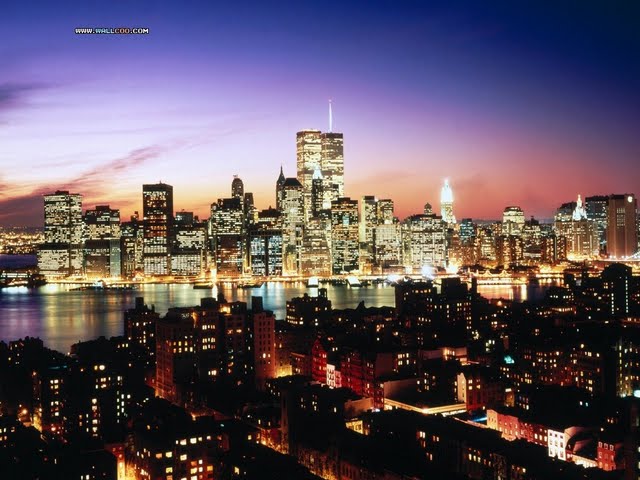 Night Lower Manhattan As Seen Over Brooklyn Heights New York Wallpaper