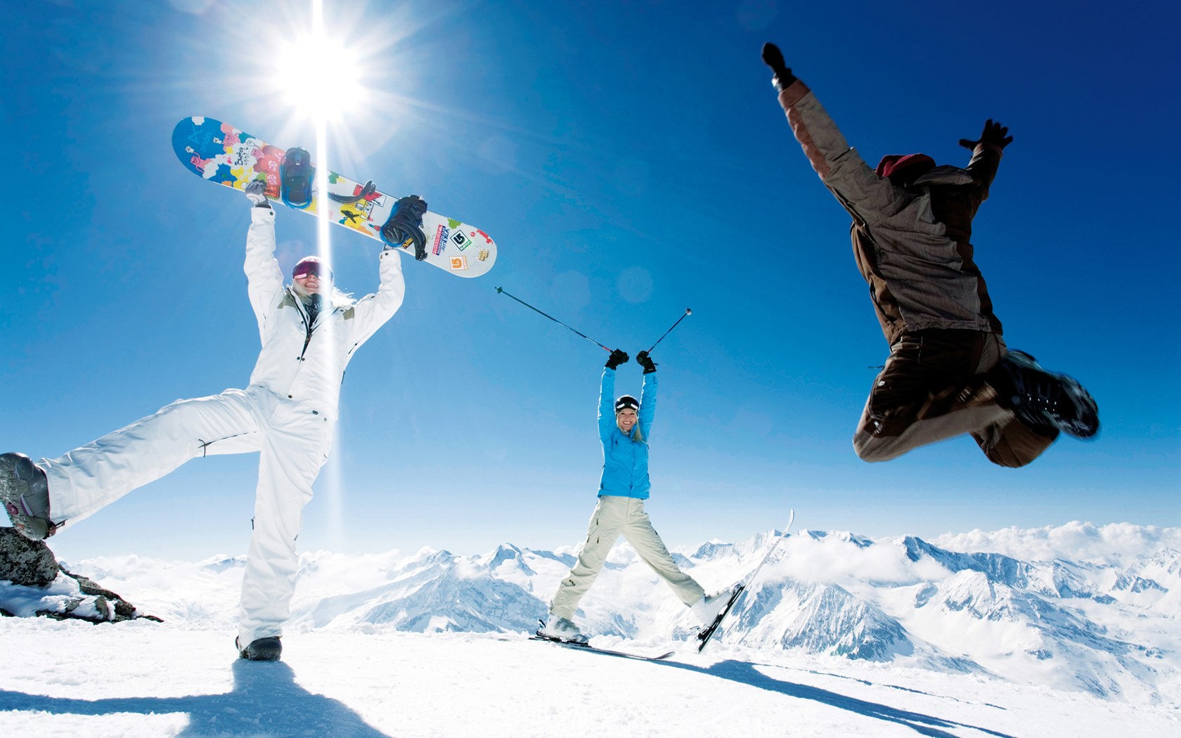 Winter Fun In The Alps Ski Vacation Wallpaper No