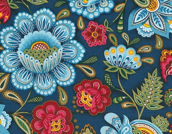 Blue Multi Large And Small Floral Print By Five5cats
