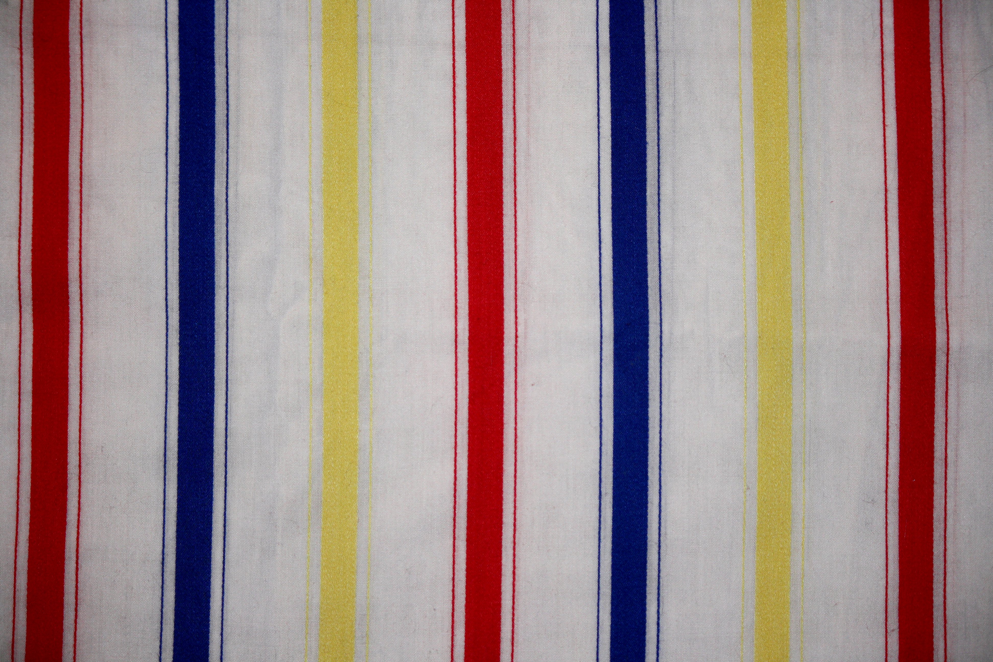 Striped Fabric Texture Red Blue And Yellow On White