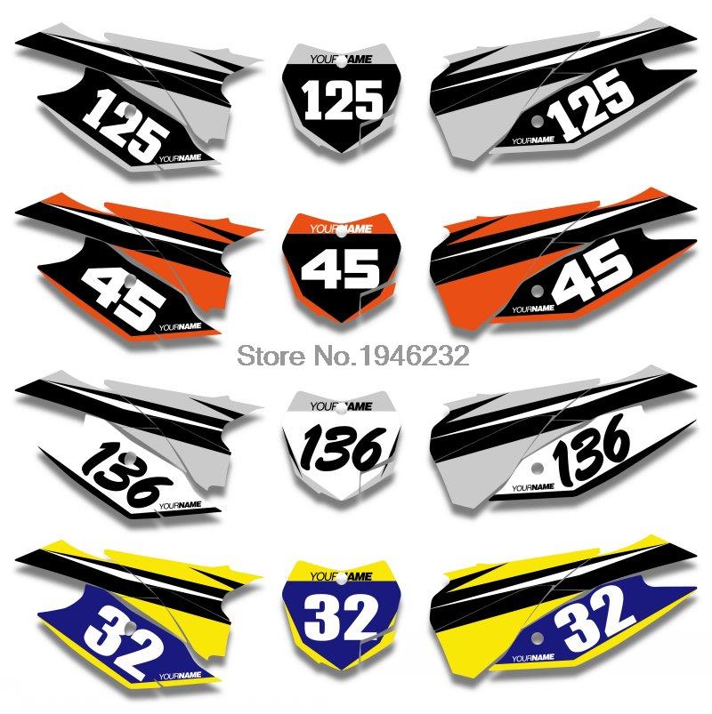 Custom Background Number Plate Graphics Sticker Decals Kit For