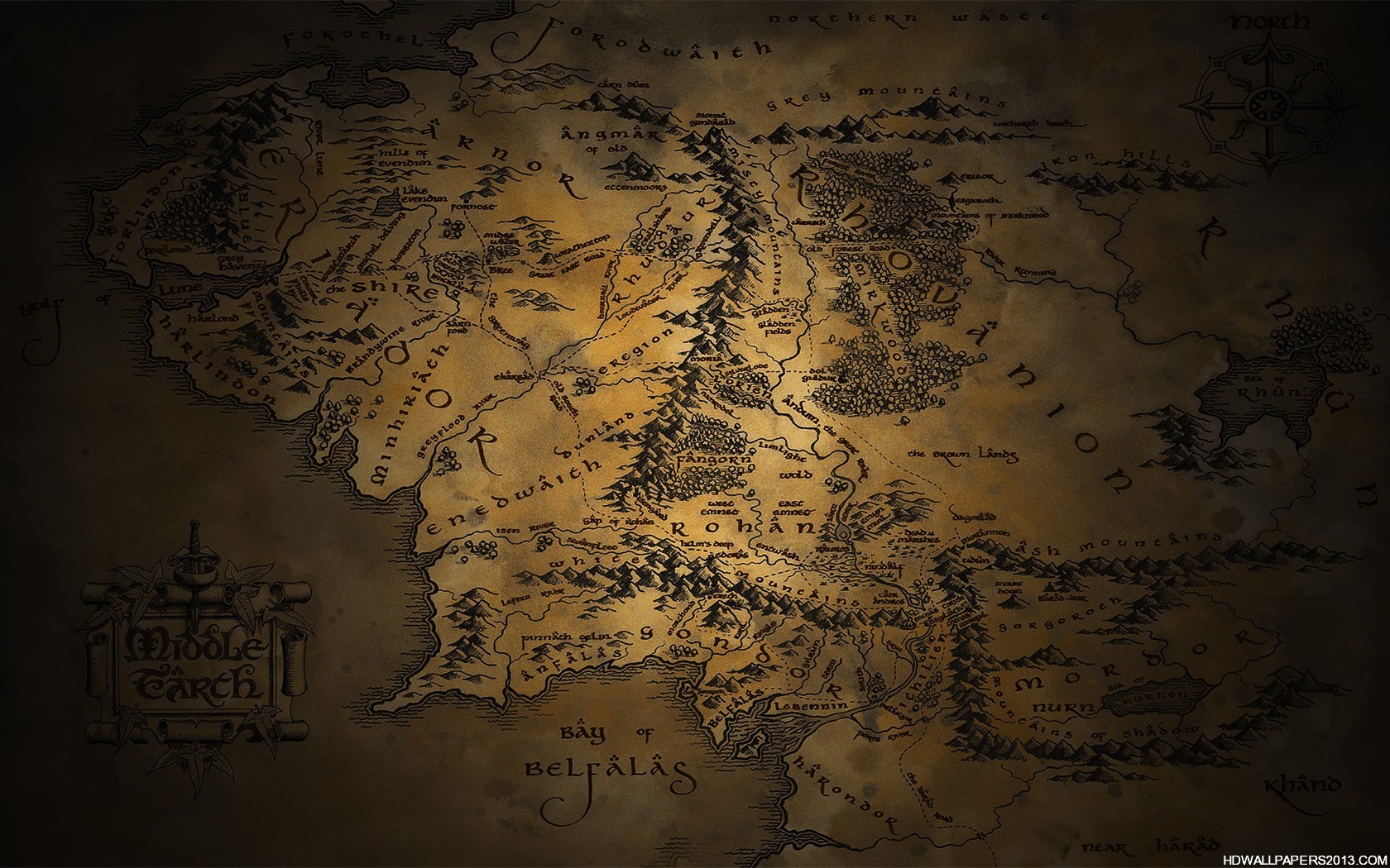 Middle Earth Map Wallpaper High Definition