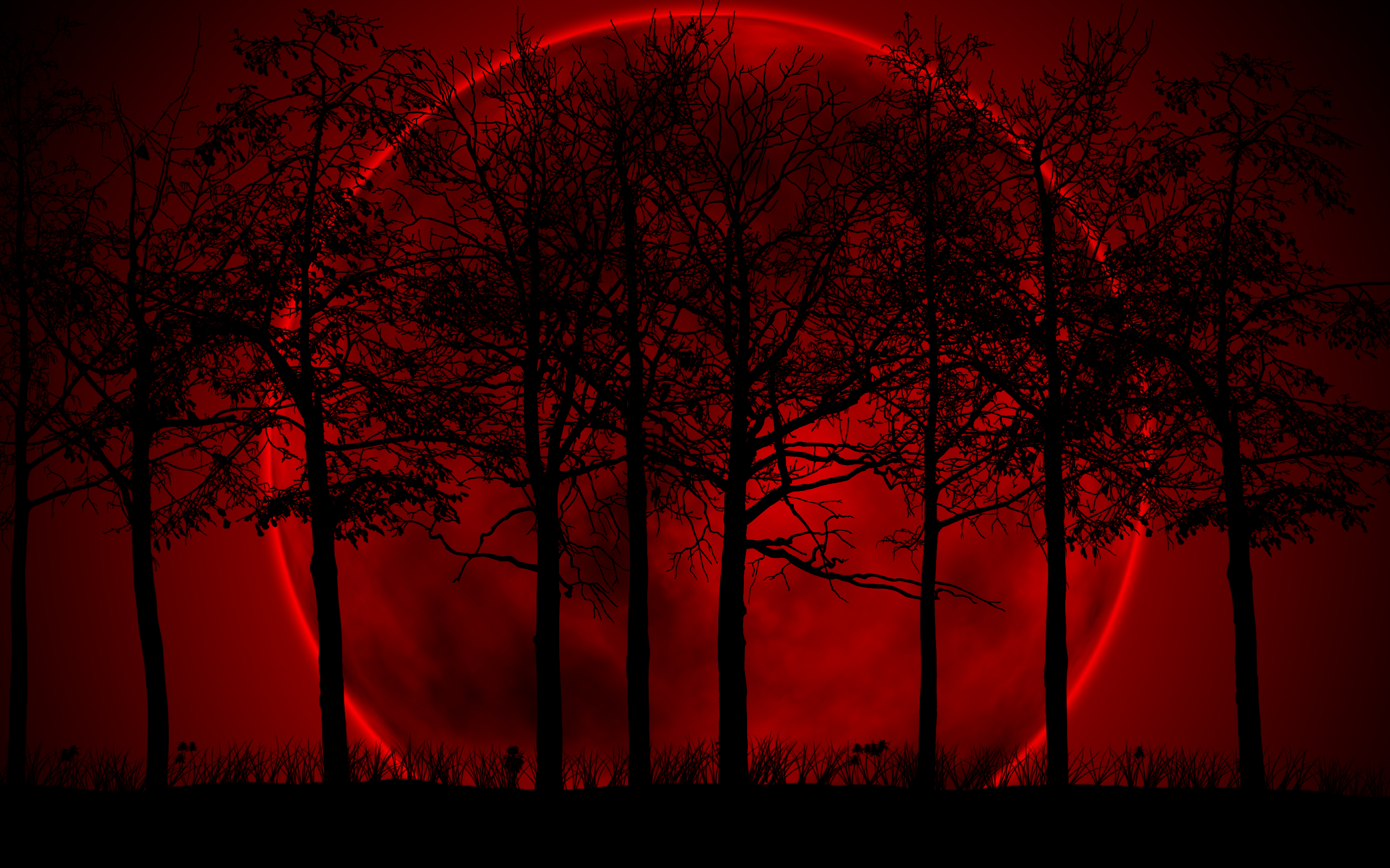 Blood Moon Frame Background For Powerpoint Templates Ppt