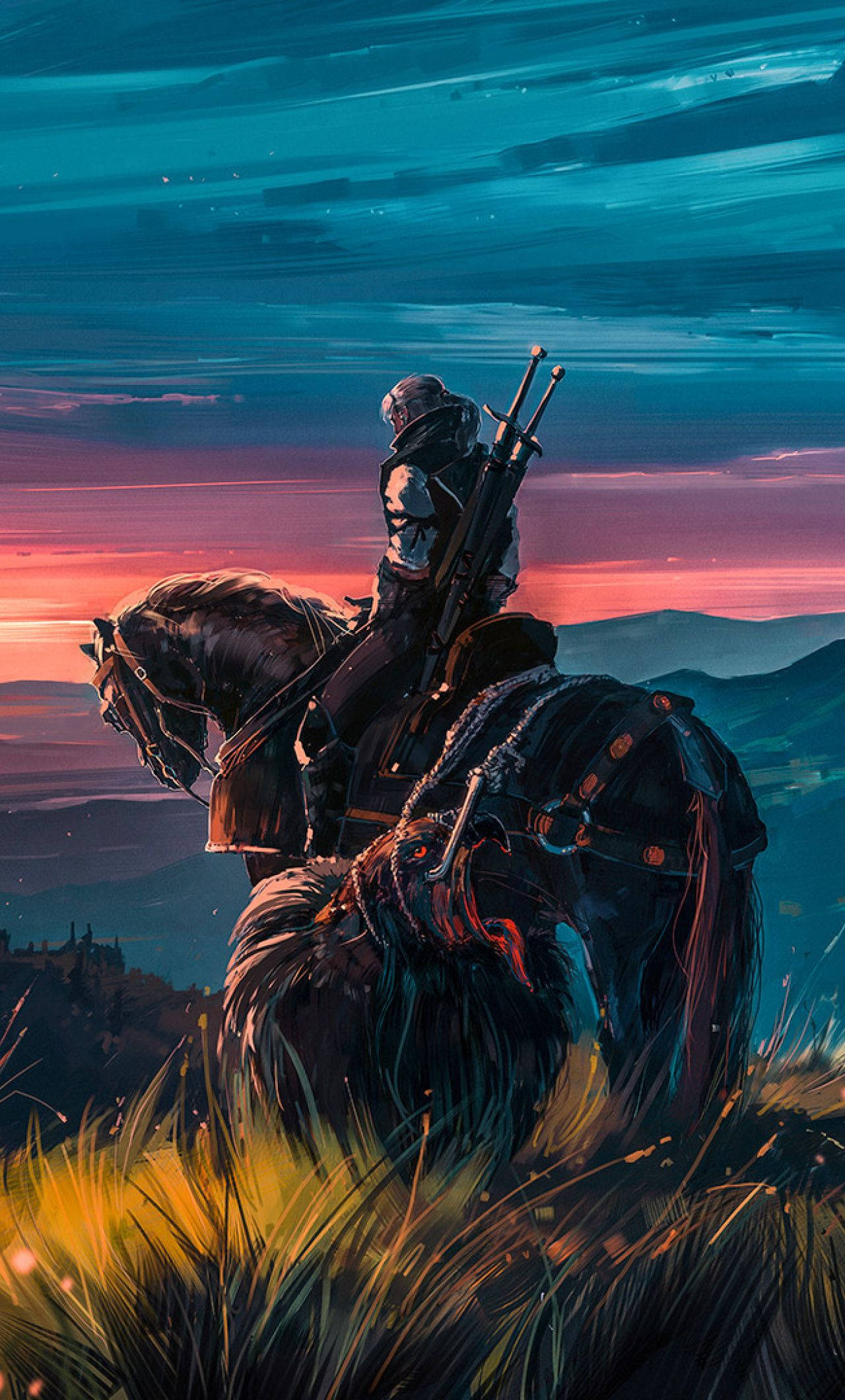 Geralt With An Archgriffin S Head Witcher iPhone Wallpaper