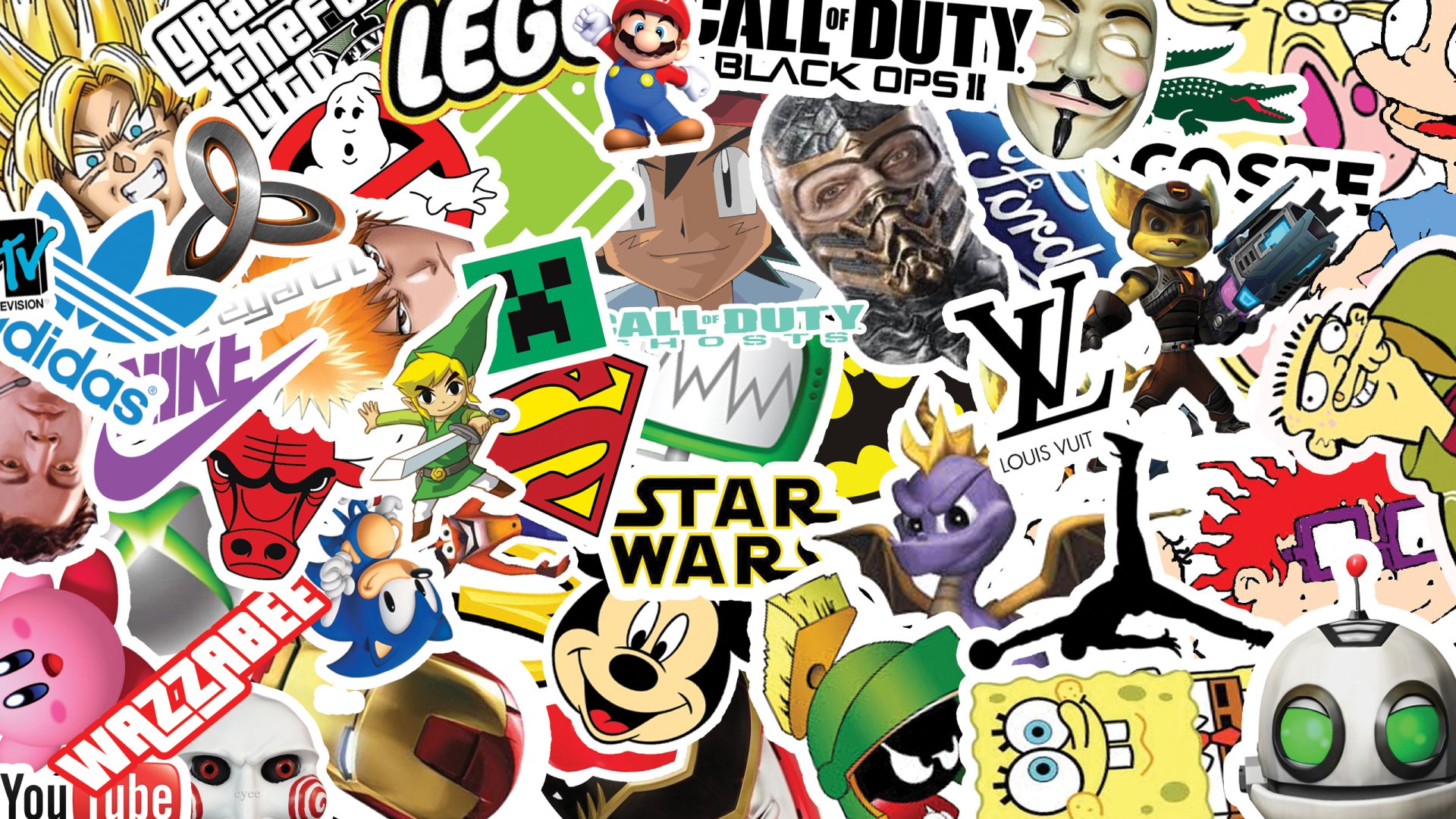 Eclectic Sticker Bomb Collage HD Wallpaper