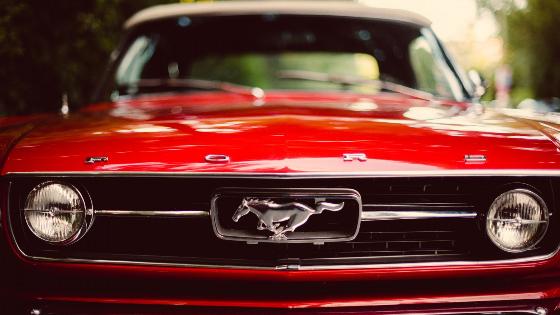 Classic Red Ford Mustang Convertible