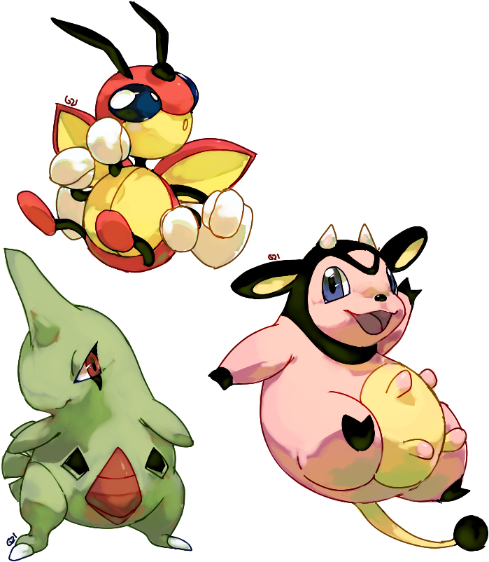 Larvitar Miltank And Ledian Png Image With No
