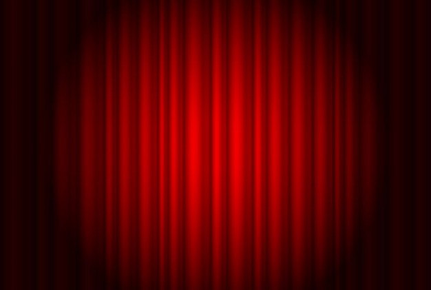 Red Curtain Background Vector
