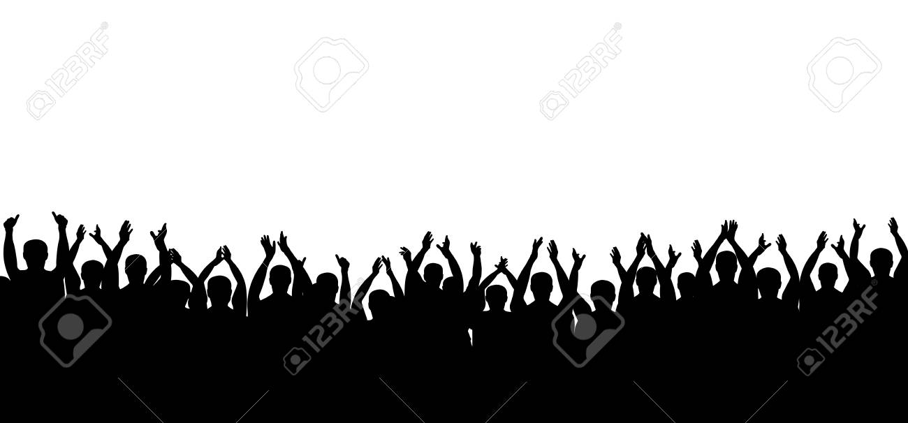 Applause Crowd Silhouette Vector People Applauding Cheerful