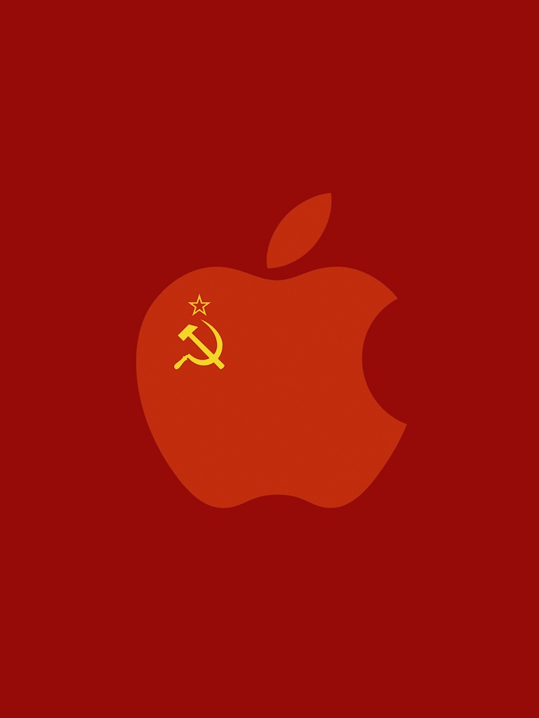 Red Star Munist Symbol Apple Logo iPad iPhone HD Wallpaper