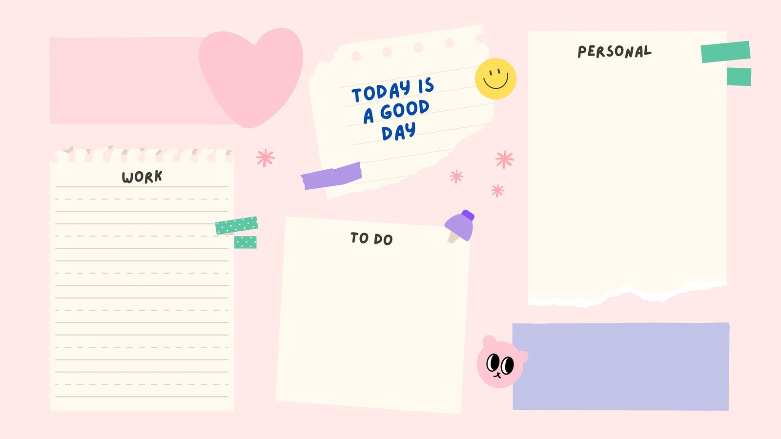 Cute And Organized Desktop Organizer Wallpaper For A Tidy
