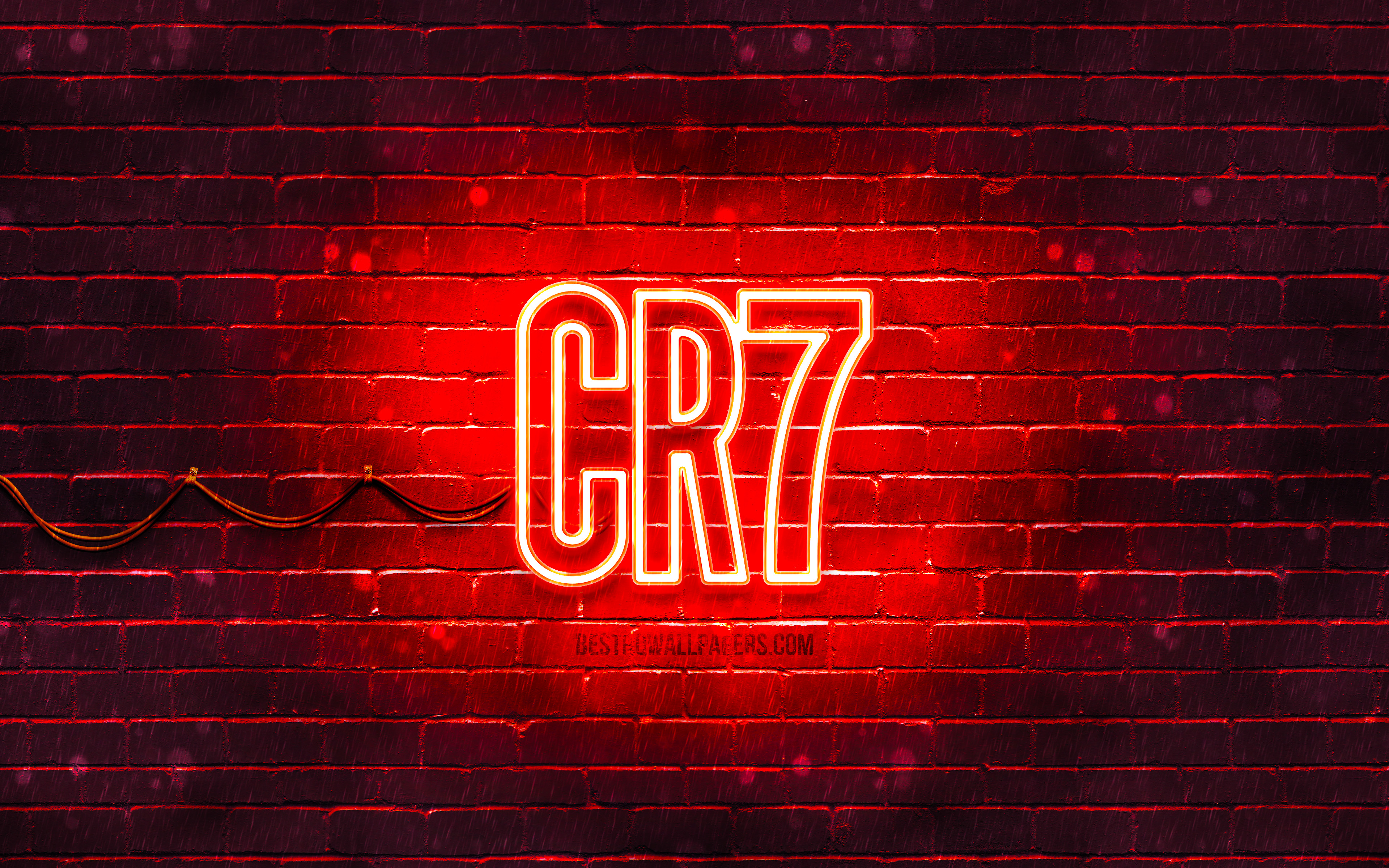 Wallpaper Cr7 Red Logo 4k Brickwall Cristiano