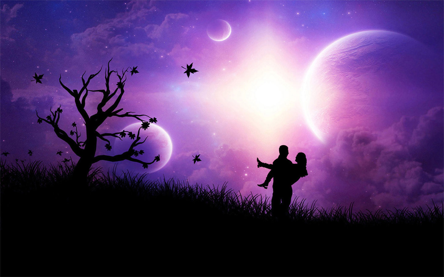 The Purple Romantic Love Wallpaper Ics Desktop Background Cartoon