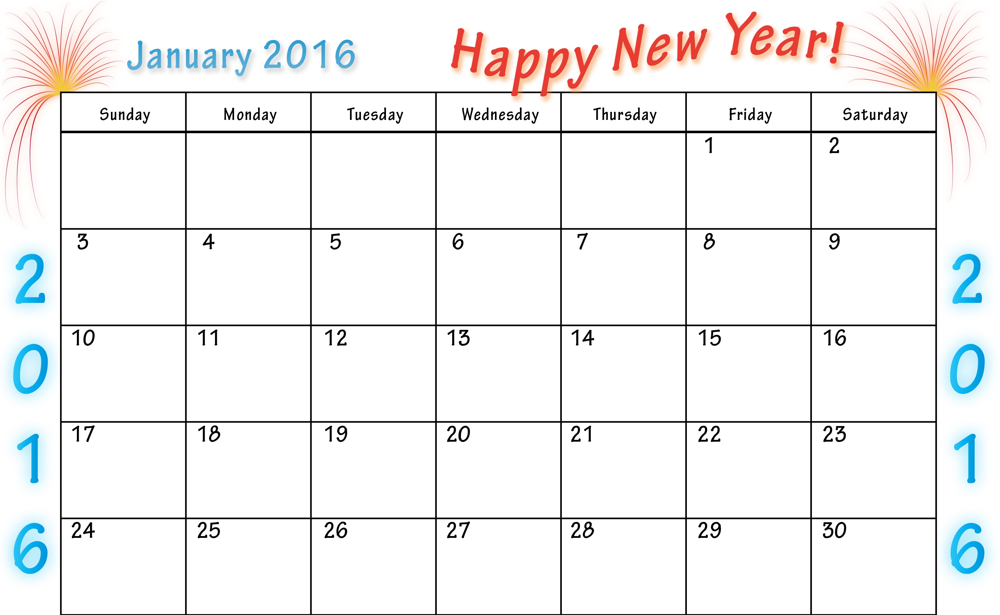  January 1 2016 By admin Comments Off on Happy New Year Calendar 2016
