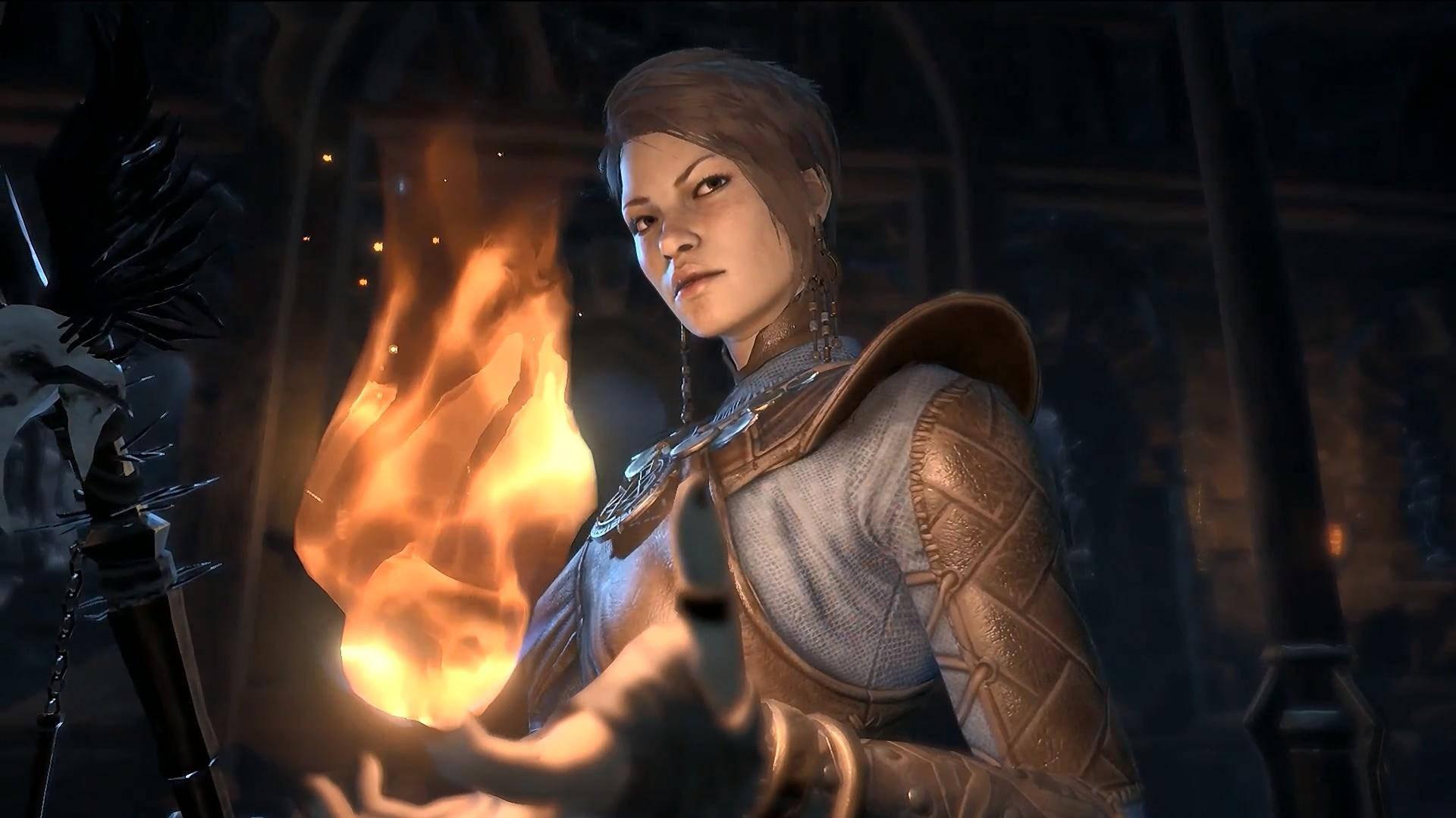 Diablo Sorceress With Fireball Wallpaper