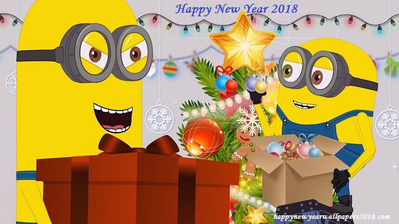 Happy New Year Cartoon Wallpaper For Kids
