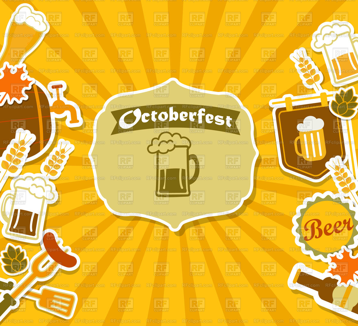 Beer Octoberfest Background Vector Stock Image Of Background
